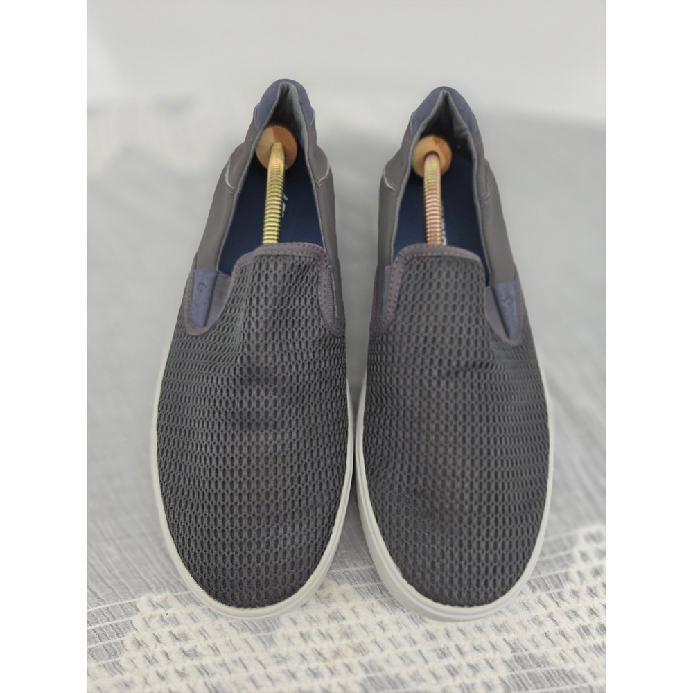 OluKai Lae'ahi Mens Slip On Mesh Sneakers Pavement Gray 10443-PVPV Size 9.5